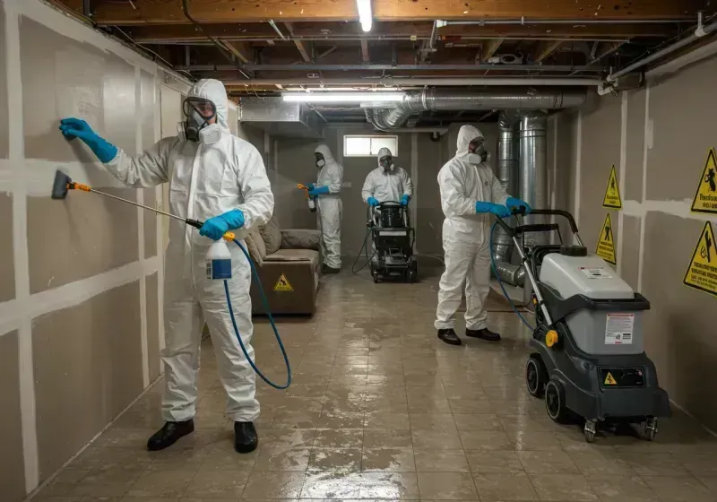 Basement Moisture Removal and Structural Drying process in Belmont, NY